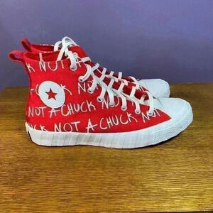 Converse Men UNT1TL3D‎ High Top Sneaker Shoe 10 White Red Canvas Not a Chuck NEW